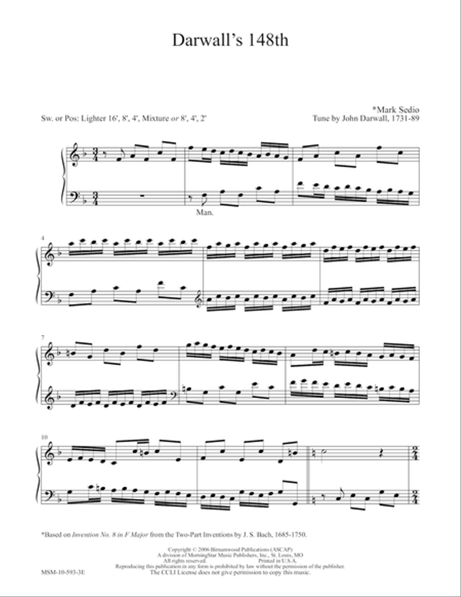 Darwall's 148th Organ scores gallery preview page 1