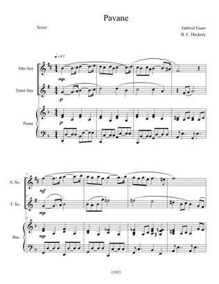 Pavane (Alto and Tenor Sax Duet with Piano Accompaniment)