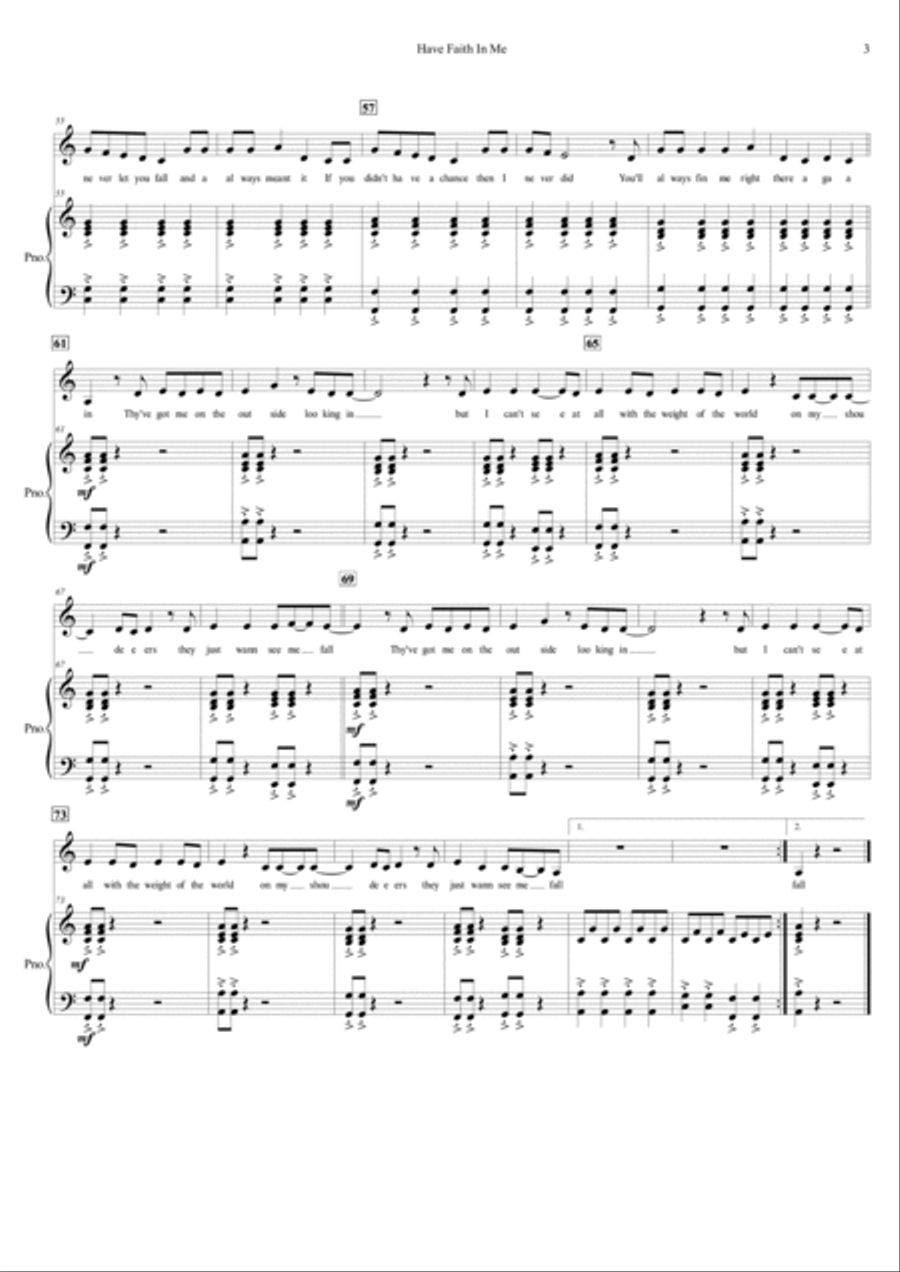 Have Faith In Me Piano, Vocal, Guitar scores gallery preview page 4
