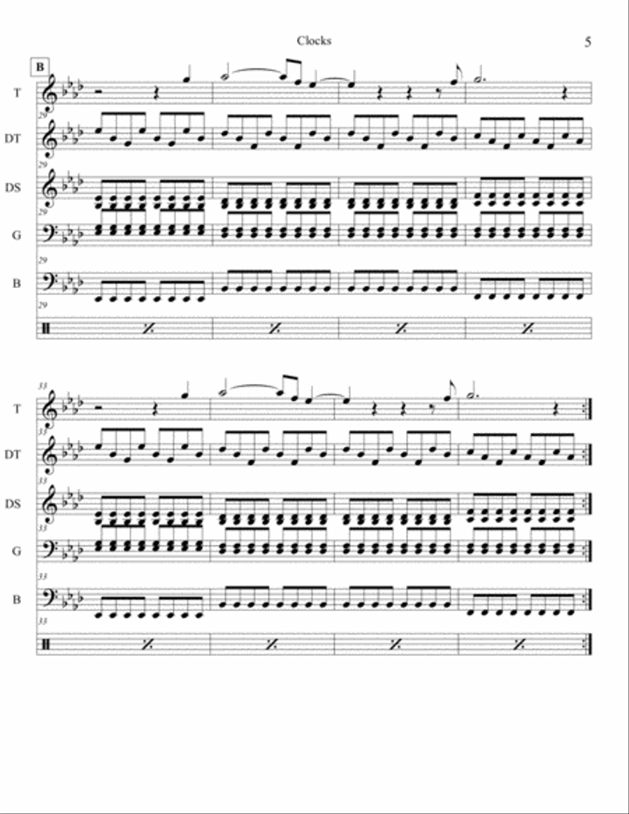 Clocks Clocks Percussion Ensemble scores gallery preview page 5