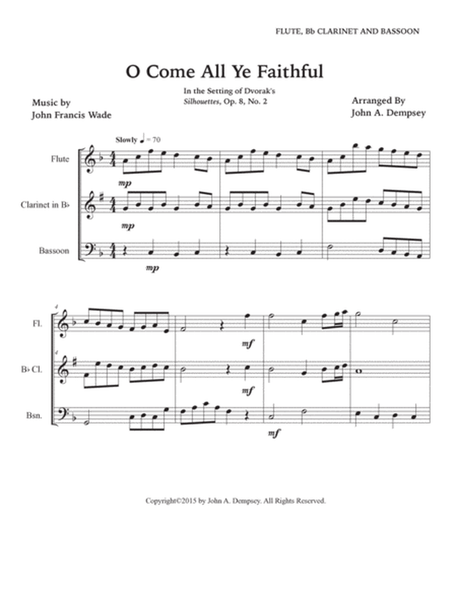 O Come All Ye Faithful (Woodwind Trio): Flute, Clarinet and Bassoon image number null