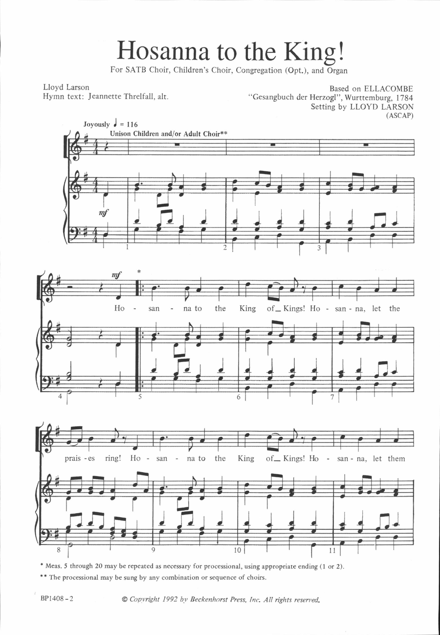 Hosanna to the King! - Larson 4-Part scores gallery preview page 2