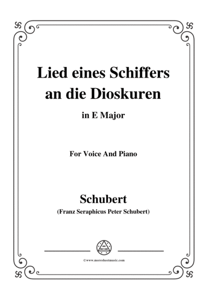 Schubert-Lied eines Schiffers an die Dioskuren,in E Major,Op.65 No.1,for Voice and Piano image number null