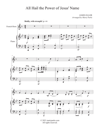 All Hail the Power of Jesus' Name (French Horn - Piano)