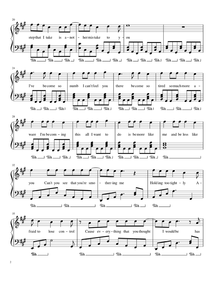 Numb Easy Piano scores gallery preview page 2