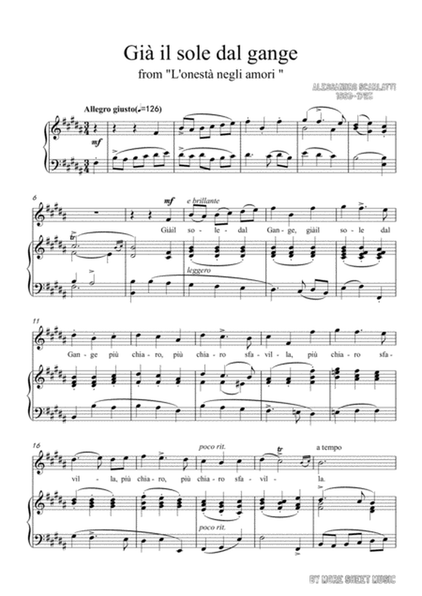 Scarlatti-Già il sole dal gange in B Major,for Voice and Piano image number null