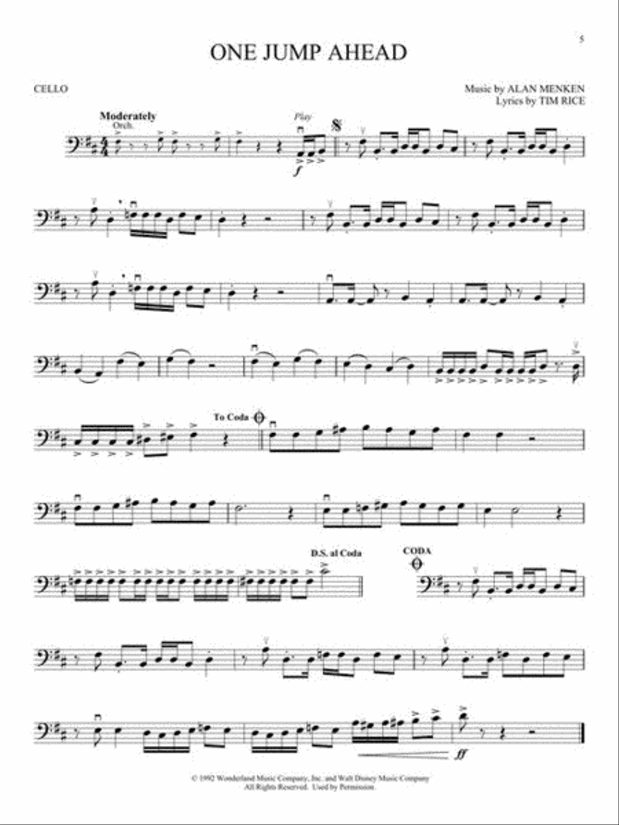 Aladdin Cello scores gallery preview page 5