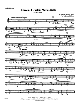 I Dreamt I Dwelt in Marble Halls: 2nd B-flat Clarinet