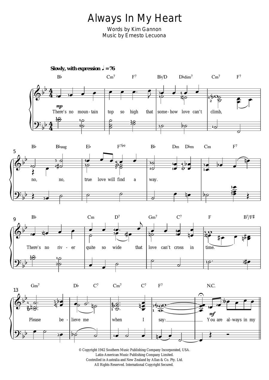 Always In My Heart Voice scores gallery preview page 1