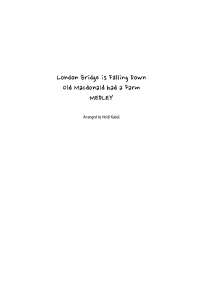 Book cover for London Bridge Old Macdonald MEDLEY (easy piano duet)