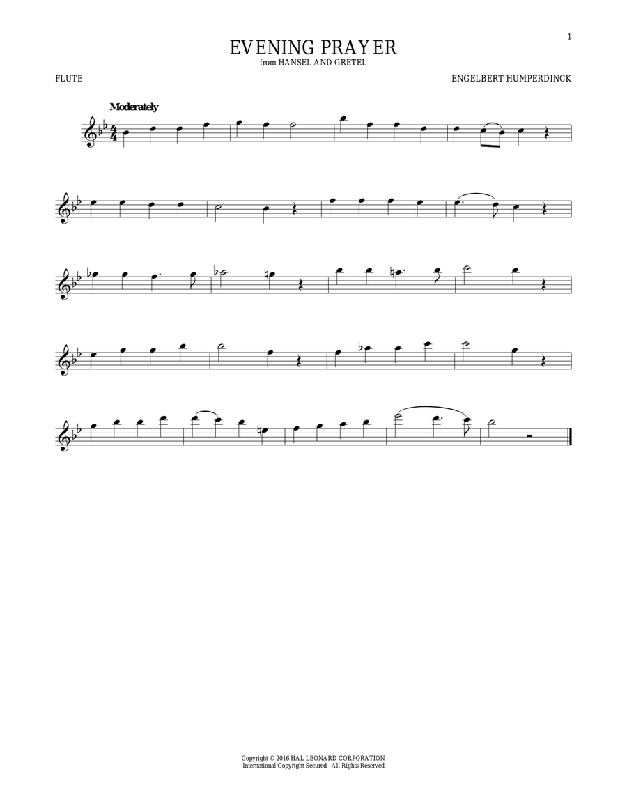 Evening Prayer Flute Solo scores gallery preview page 1