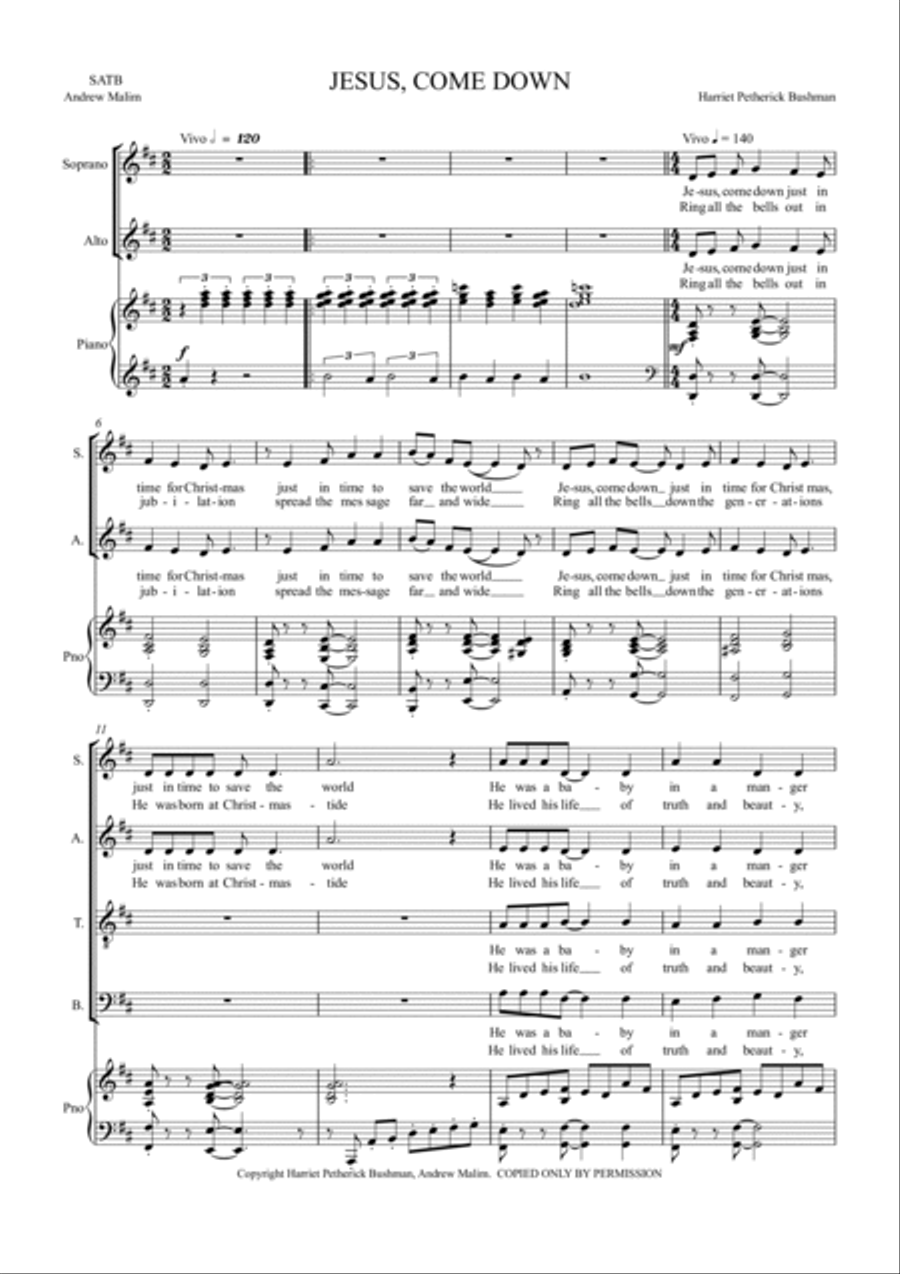 Jesus, Come Down 4-Part scores gallery preview page 3