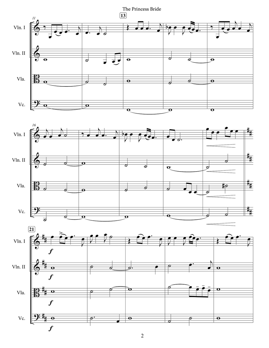 The Princess Bride String Quartet scores gallery preview page 2