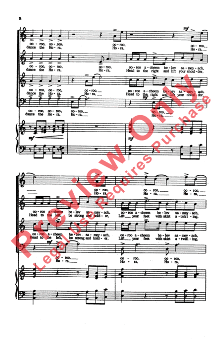 Hava Nageela 4-Part scores gallery preview page 8