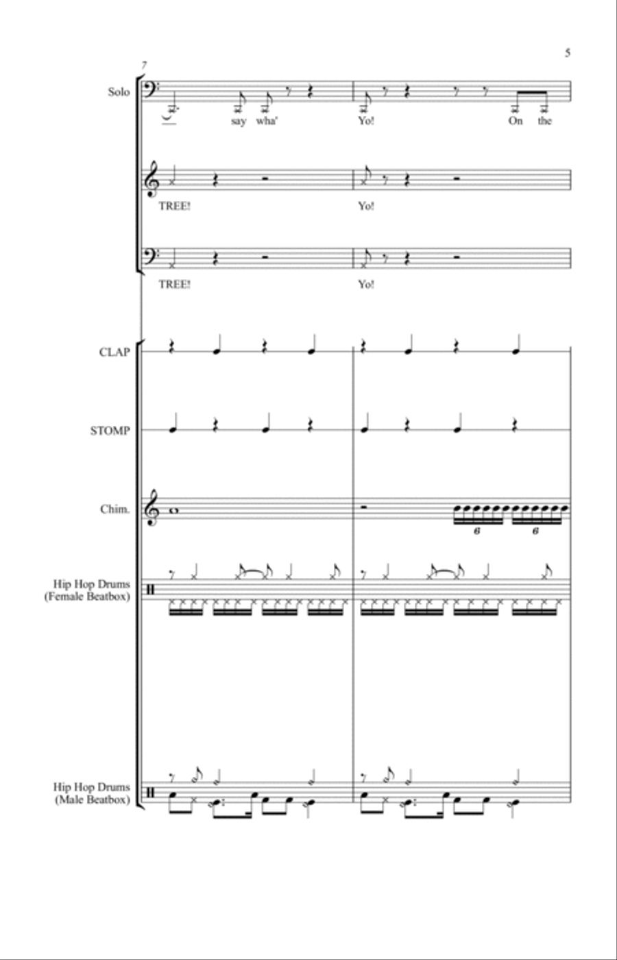 12 Days of Christmas Hip-Hop Rap 4-Part scores gallery preview page 5