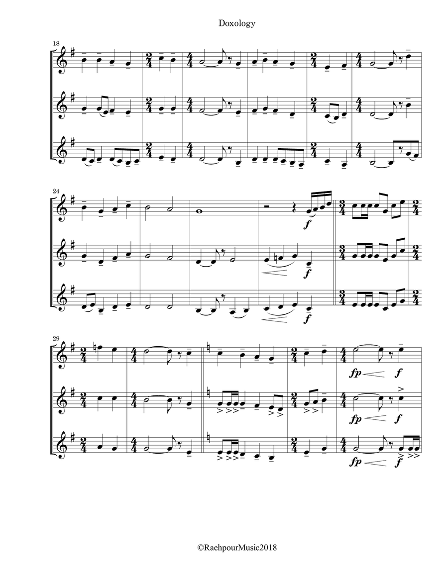 Doxology - Trumpet Trio Trumpet Trio scores gallery preview page 2