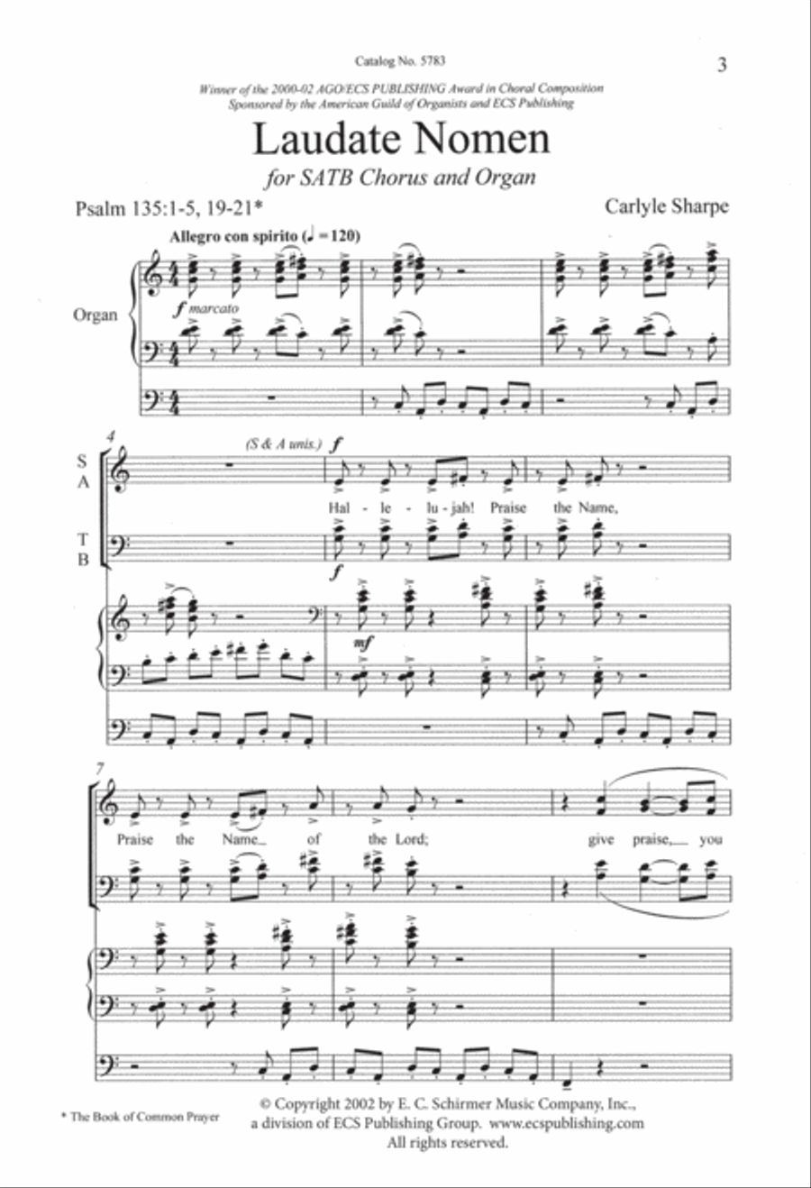 Laudate nomen Laudate nomen 4-Part scores gallery preview page 3