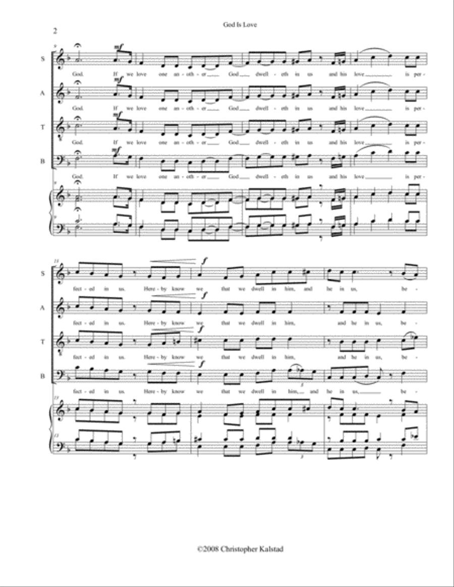 God Is Love (SATB) 4-Part scores gallery preview page 3