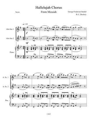 Hallelujah Chorus from Messiah (Alto Sax Duet with Piano Accompaniment)