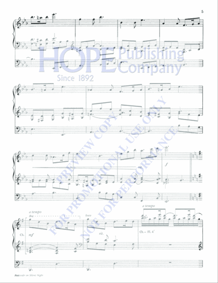 Pastorale on Silent Night Organ Solo scores gallery preview page 5