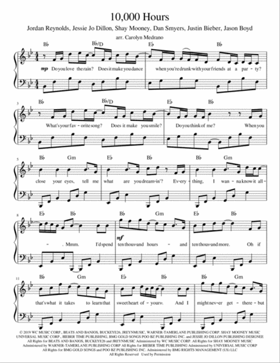 10,000 Hours Voice scores gallery preview page 1