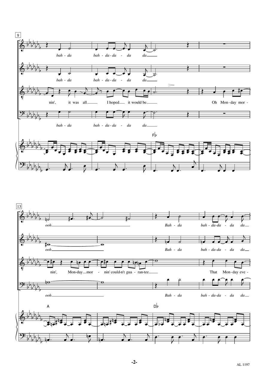Monday, Monday 4-Part scores gallery preview page 2