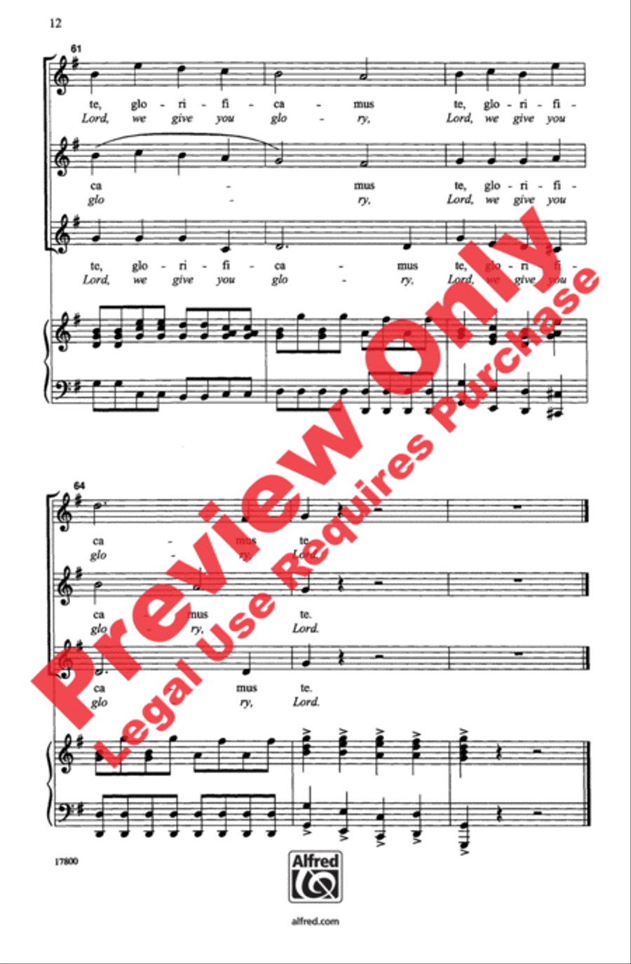 Gloria Women's Choir scores gallery preview page 12