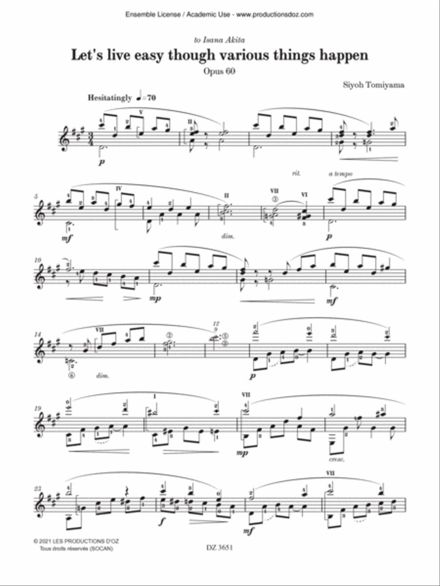 Let's live easy though various things happen Classical Guitar scores gallery preview page 3