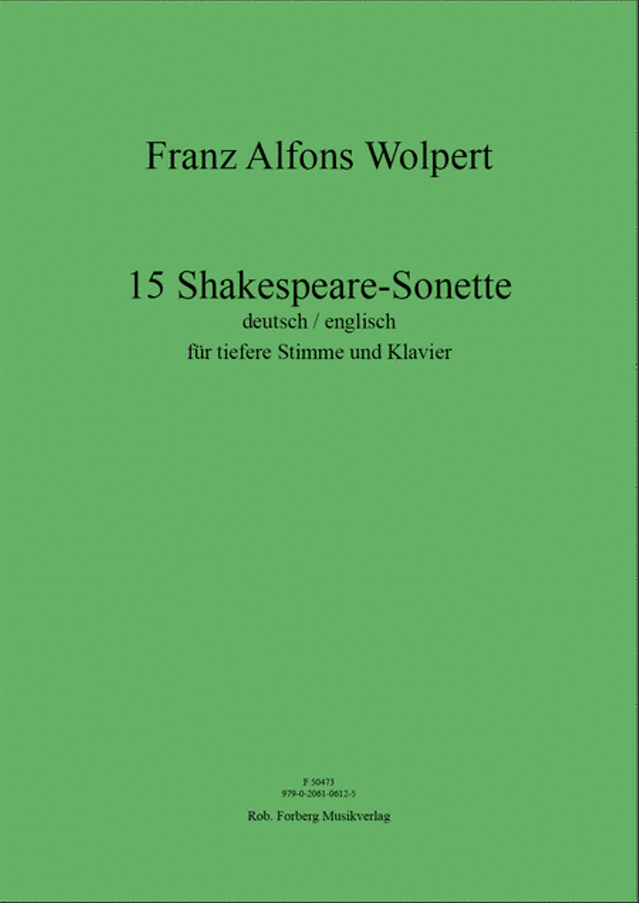 15 Shakespeare‐Sonette 15 Shakespeare‐Sonette Voice Solo scores gallery preview page 1