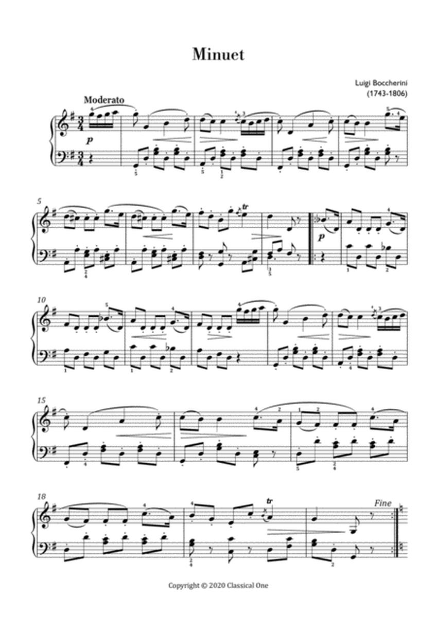 Boccherini - Minuet (Easy piano arrangement) image number null