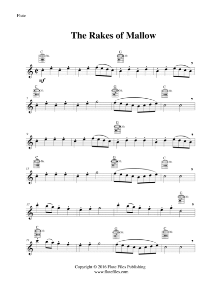 The Rakes of Mallow - Flute Solo with Guitar Chords image number null