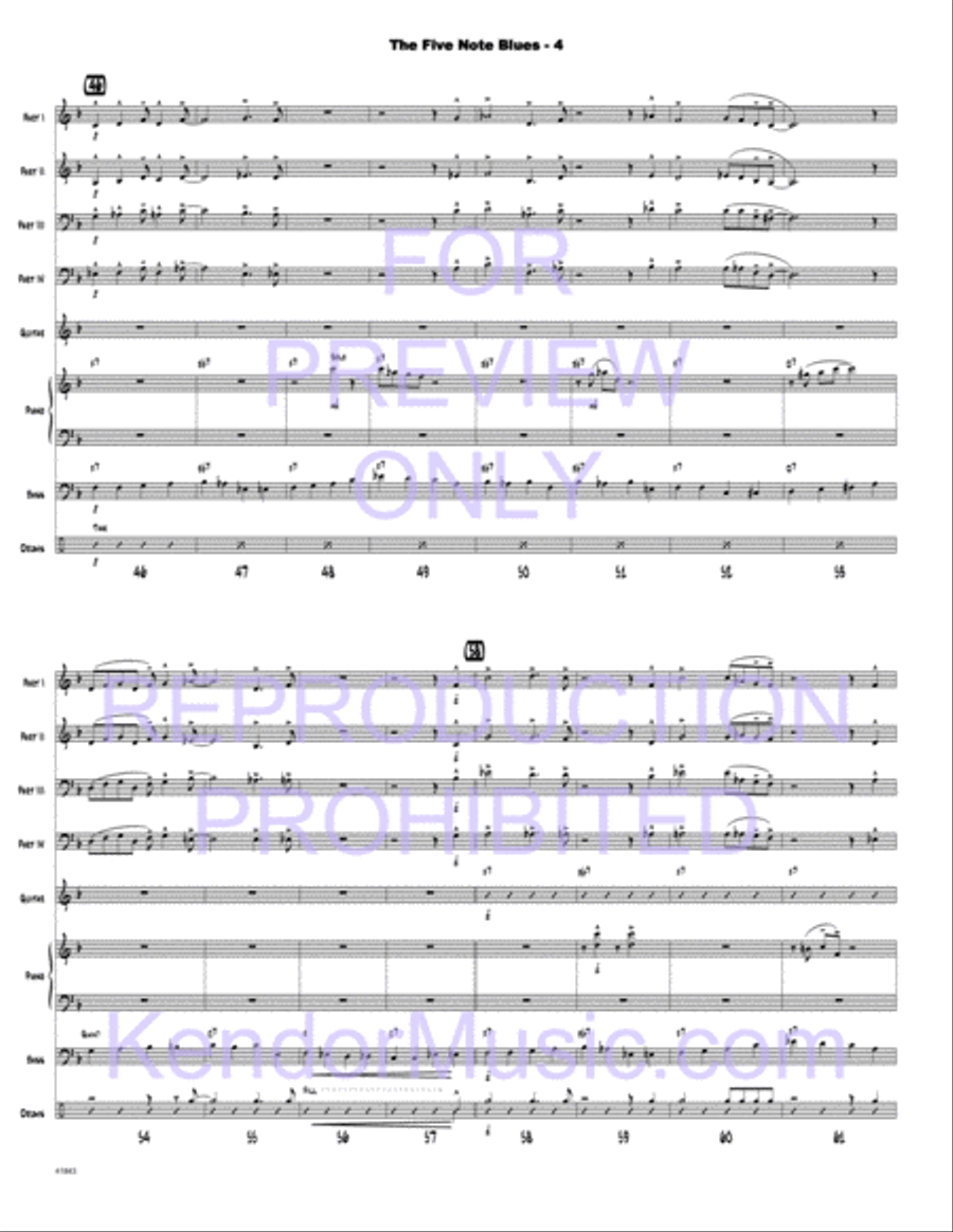 Five Note Blues, The Jazz Ensemble scores gallery preview page 5