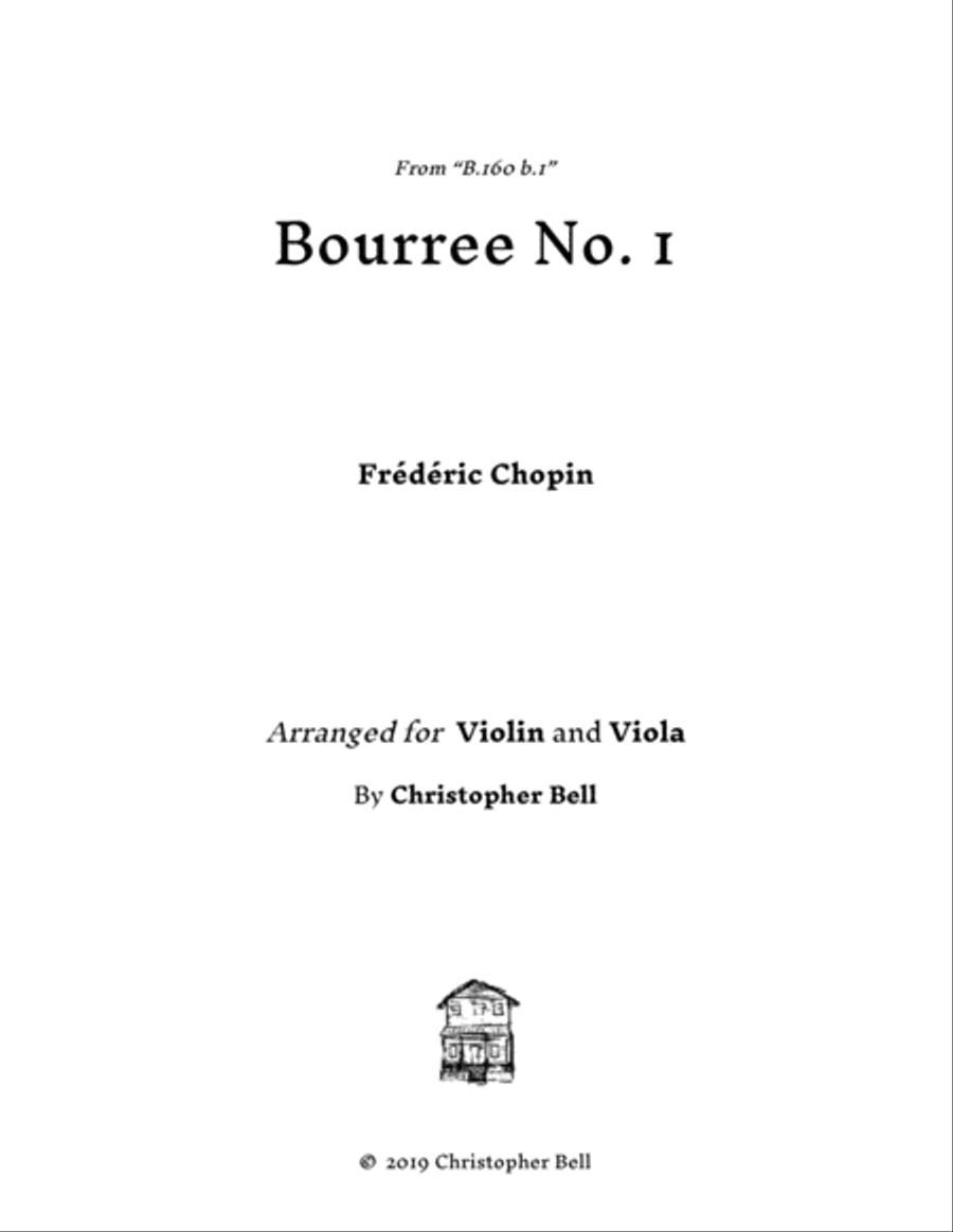Chopin - Bourrée No.1 - For Violin and Viola String Duet scores gallery preview page 1