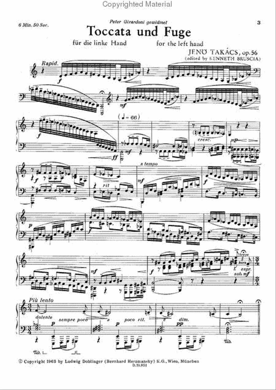Toccata und Fuge Piano Solo scores gallery preview page 2