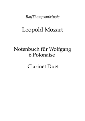 Book cover for Mozart (Leopold): Notenbuch für Wolfgang (Notebook for Wolfgang) 6. Polonaise - clarinet duet