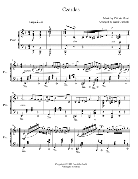 Czardas (Piano Solo) image number null