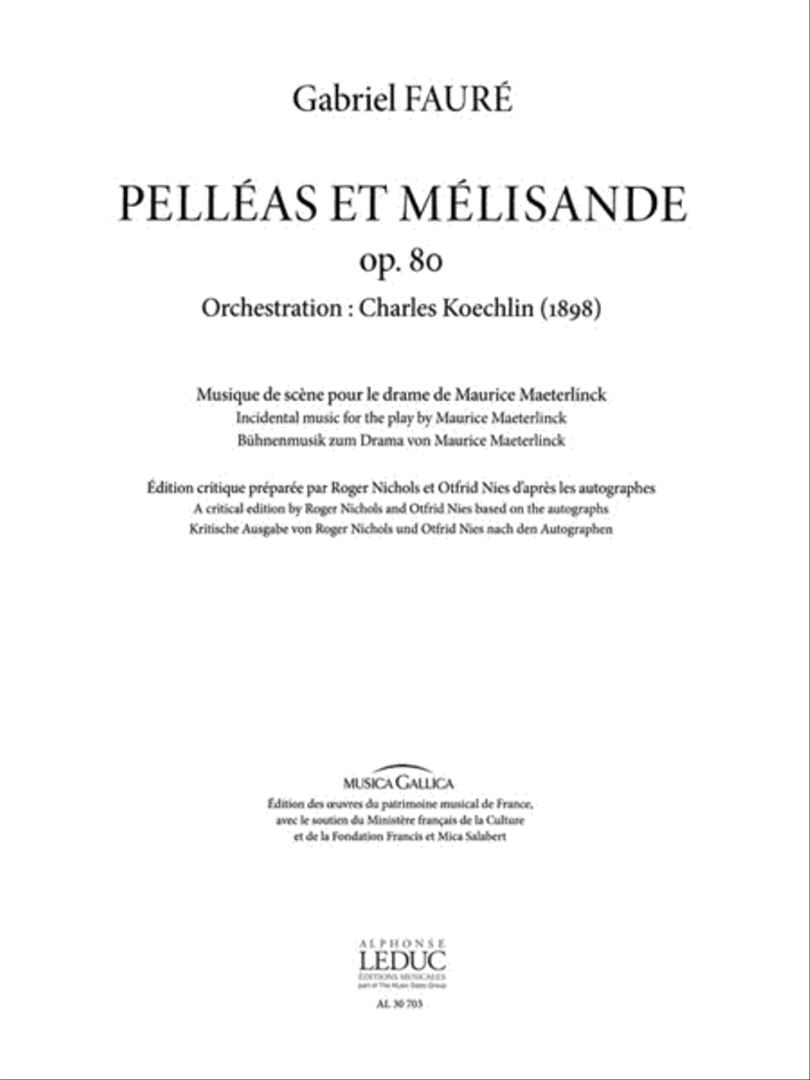 Gabriel Faure- Pelleas Et Melisande Orchestra scores gallery preview page 1