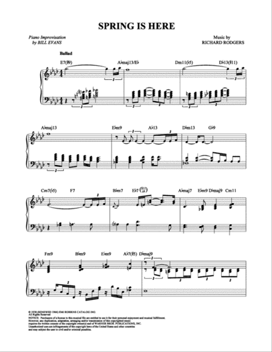 Spring Is Here Piano Solo scores gallery preview page 1