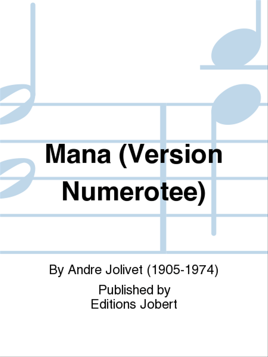 Mana (Version Numerotee) Piano Solo scores gallery preview page 1