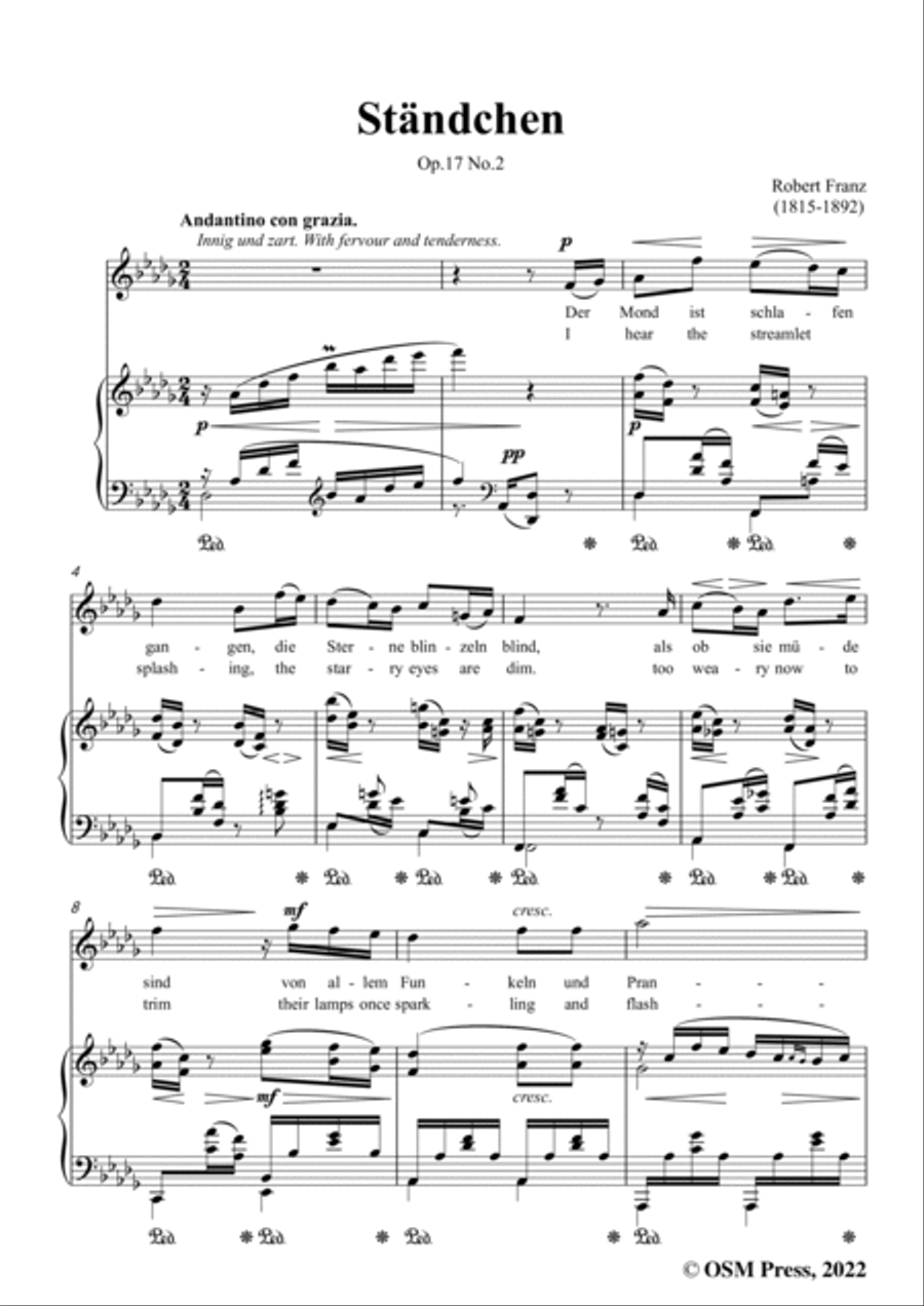 Franz-Standchen,in D flat Major,Op.17 No.2,from 6 Gesange Voice scores gallery preview page 3