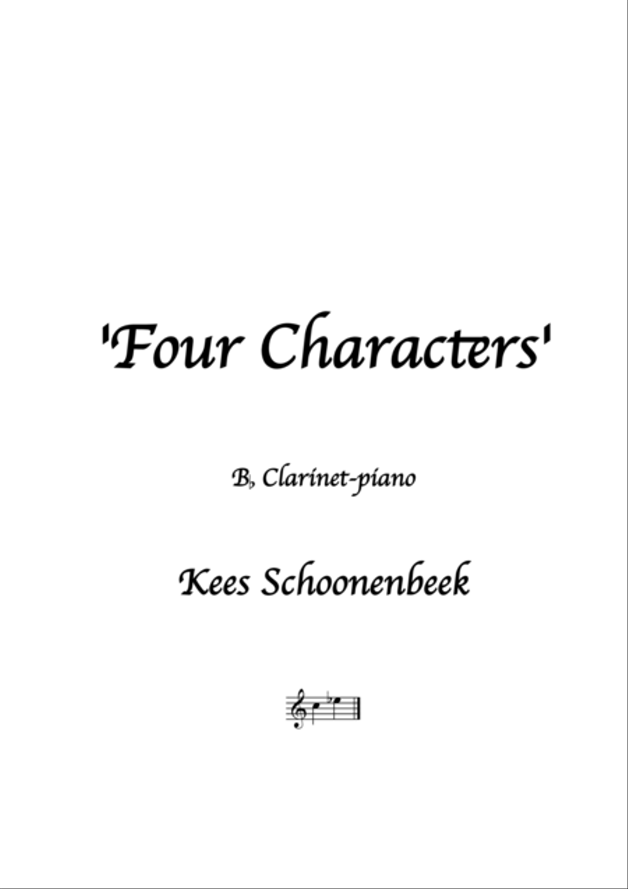 Four Characters Clarinet Solo scores gallery preview page 1