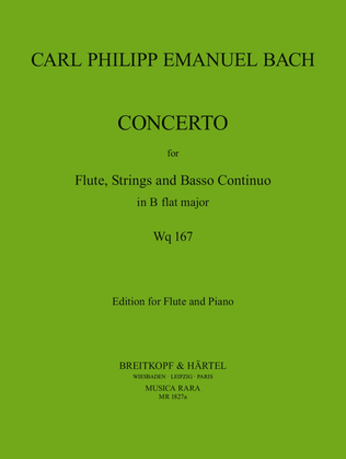 Book cover for Flute Concerto in B flat major Wq 167