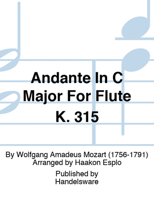 Book cover for Andante In C Major For Flute K. 315
