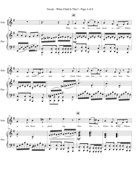 What Child is This - Solo with SATB image number null