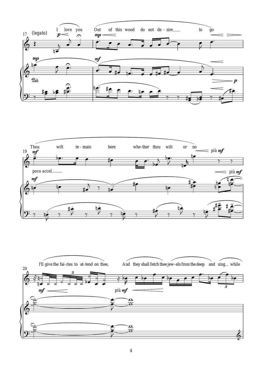 Titania's Song (for soprano and piano) Piano, Vocal scores gallery preview page 4