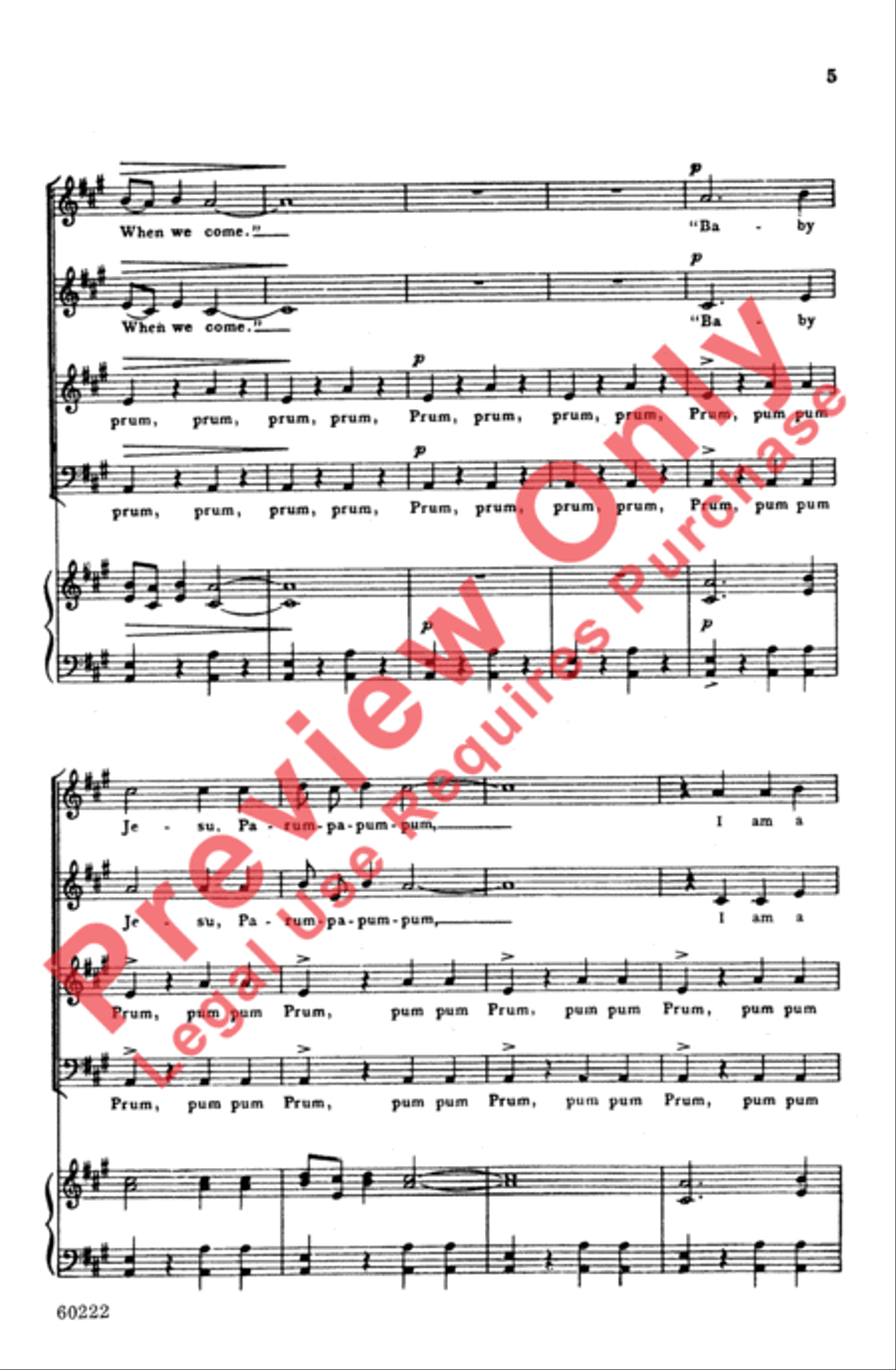 The Little Drummer Boy 4-Part scores gallery preview page 5