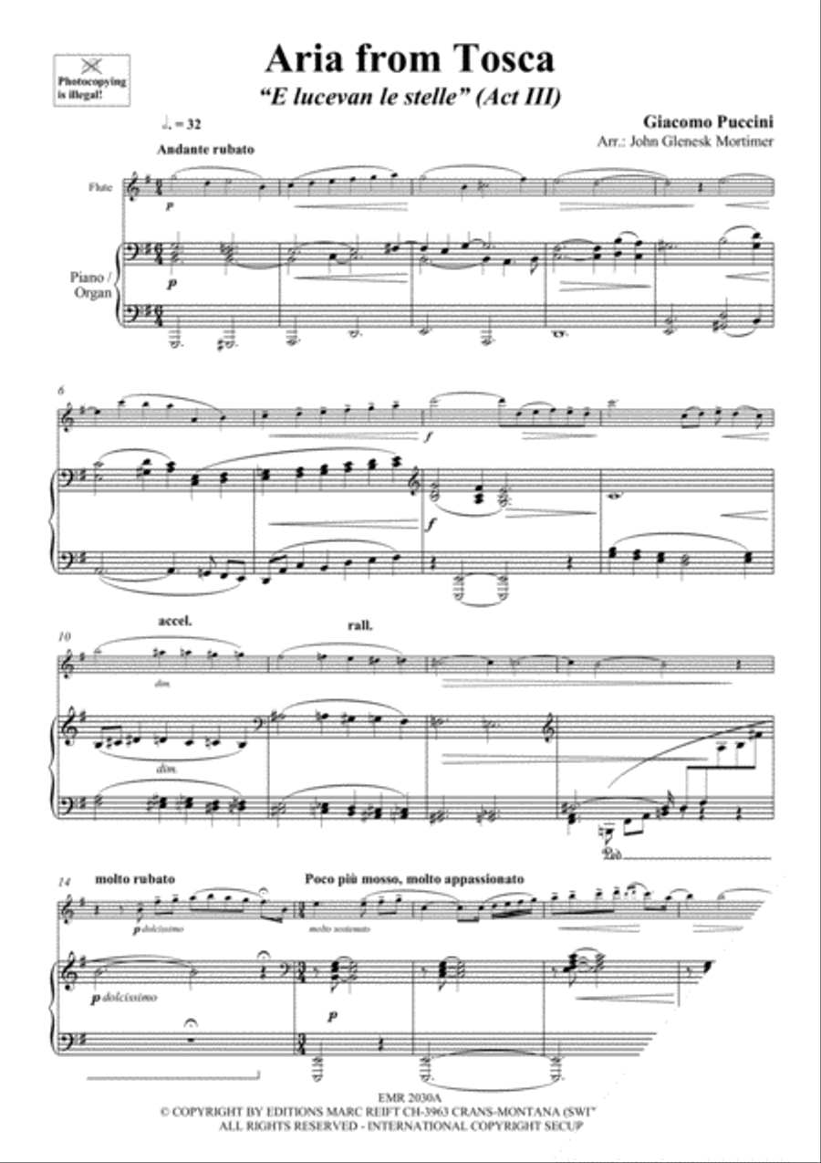 Aria from Tosca Aria from Tosca Flute Solo scores gallery preview page 3