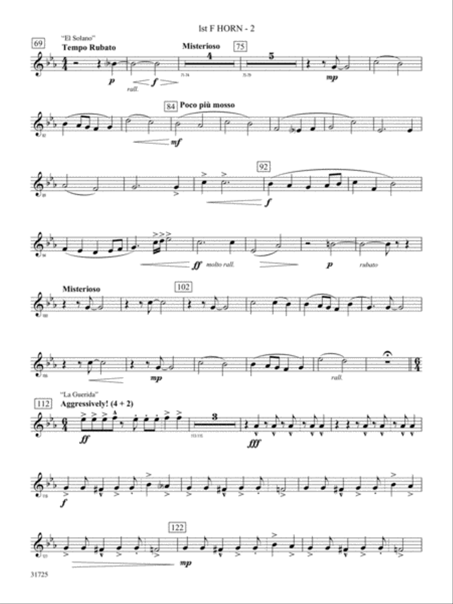 Iberian Escapades: 1st F Horn Concert Band scores gallery preview page 2