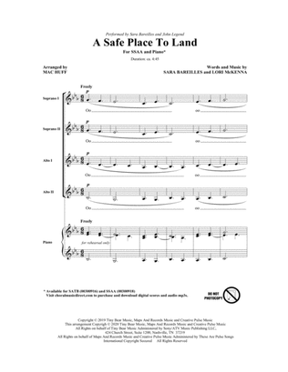 Book cover for A Safe Place To Land (feat. John Legend) (arr. Mac Huff)
