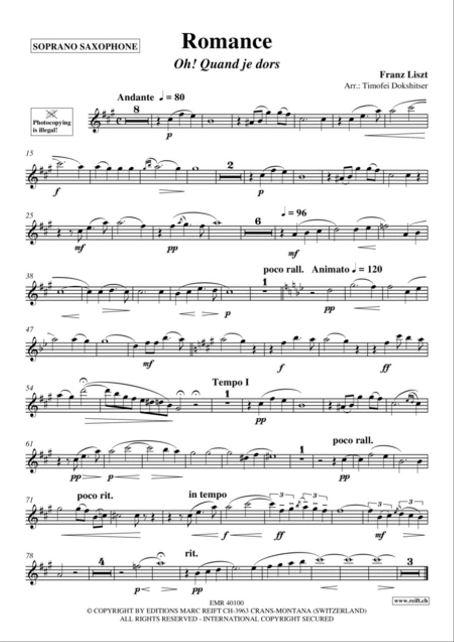 Romance Soprano Saxophone scores gallery preview page 2